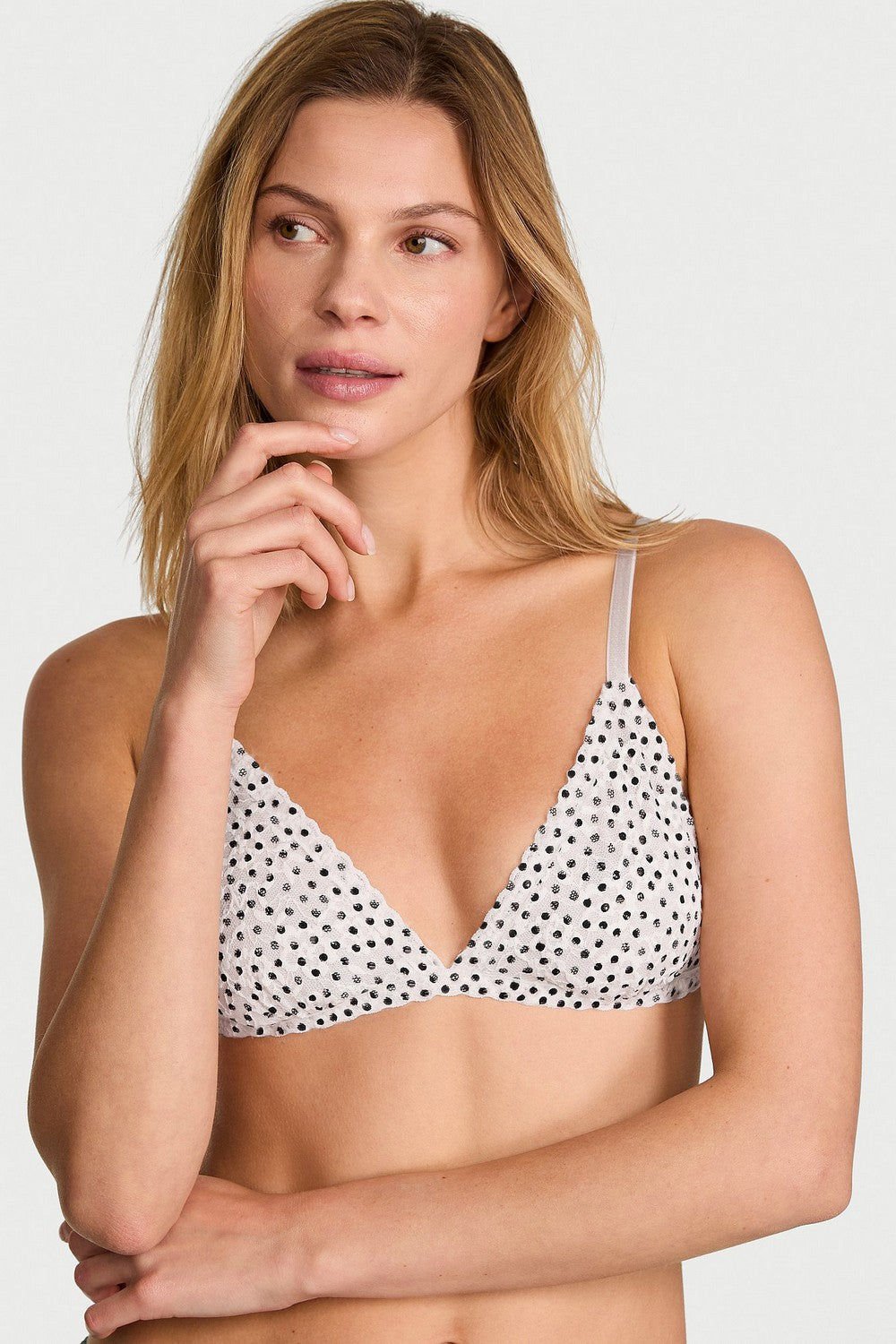 Бралет із мережива 349980946 white Victoria`s Secret