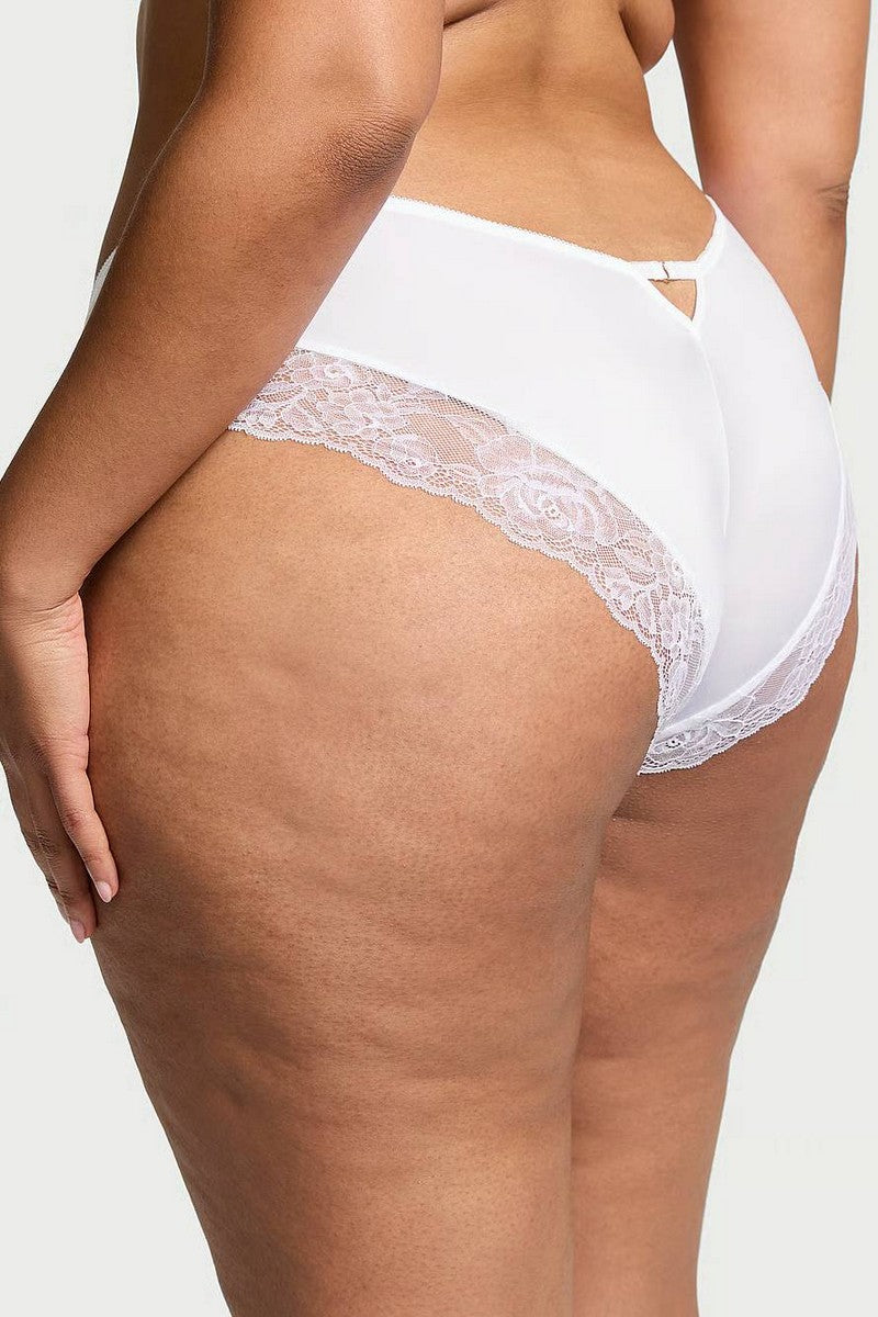 Трусики сліп з мереживом 351305701 white Victoria`s Secret спина