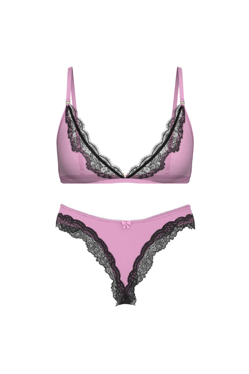 Комплект білизни з мікросітки 353236264 pink Victoria`s Secret