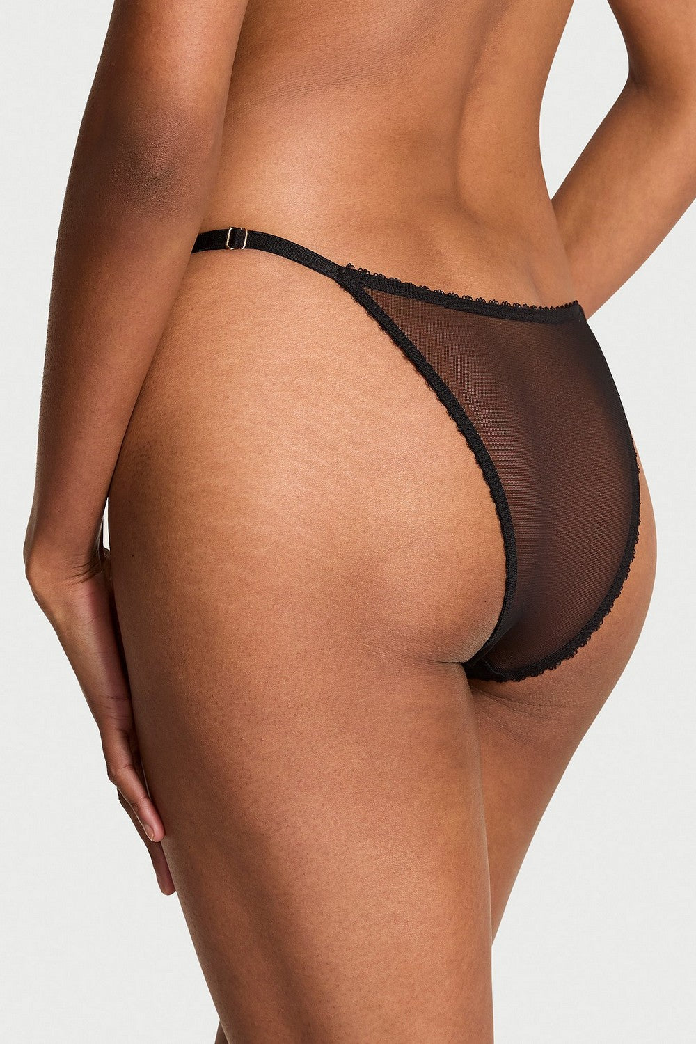 Трусики танга із мікросітки 360929680 black Victoria`s Secret