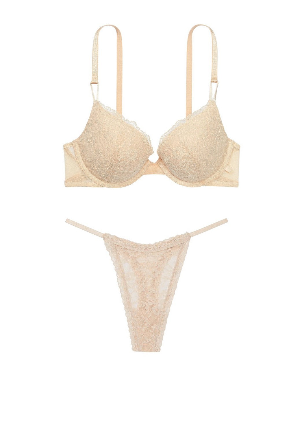 Комплект білизни з мережива 382511869 beige