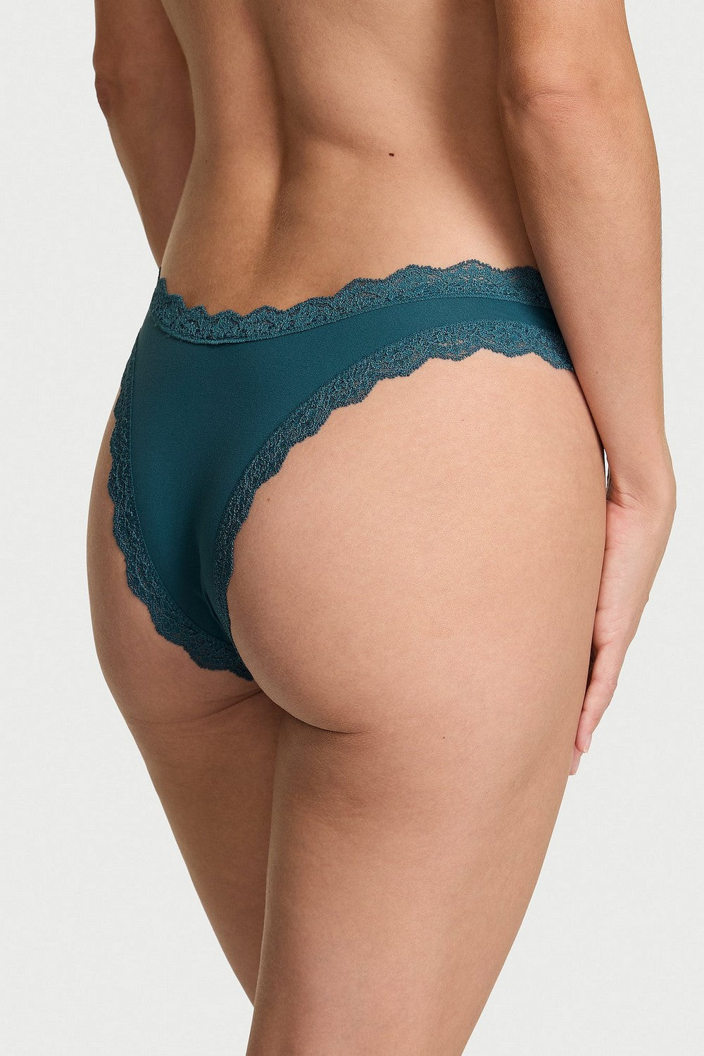 Трусики бразиліана з мереживом 382717653 blue Victoria`s Secret спина