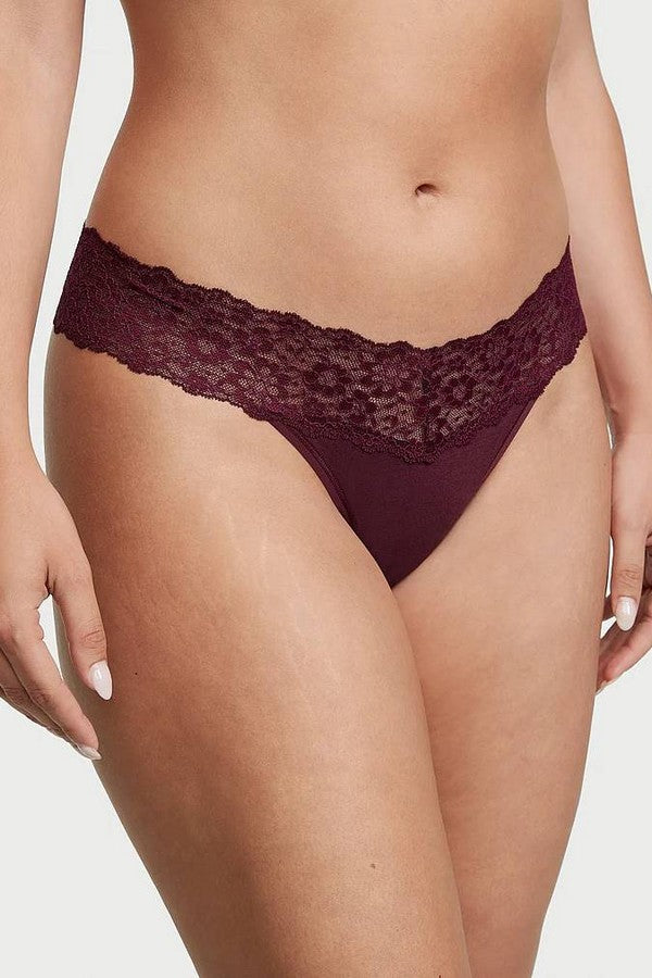 Мереживні трусики стрінги 391509850 burgundy