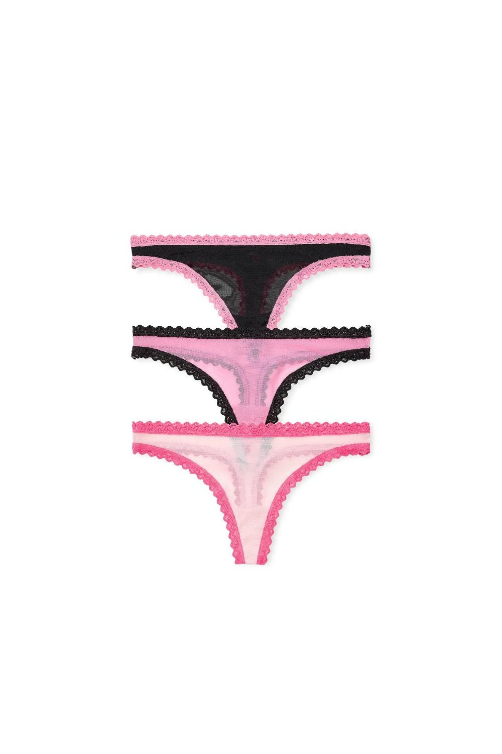 Трусики стринг із мікросітки 400014901 (3 шт.) multi Victoria`s Secret