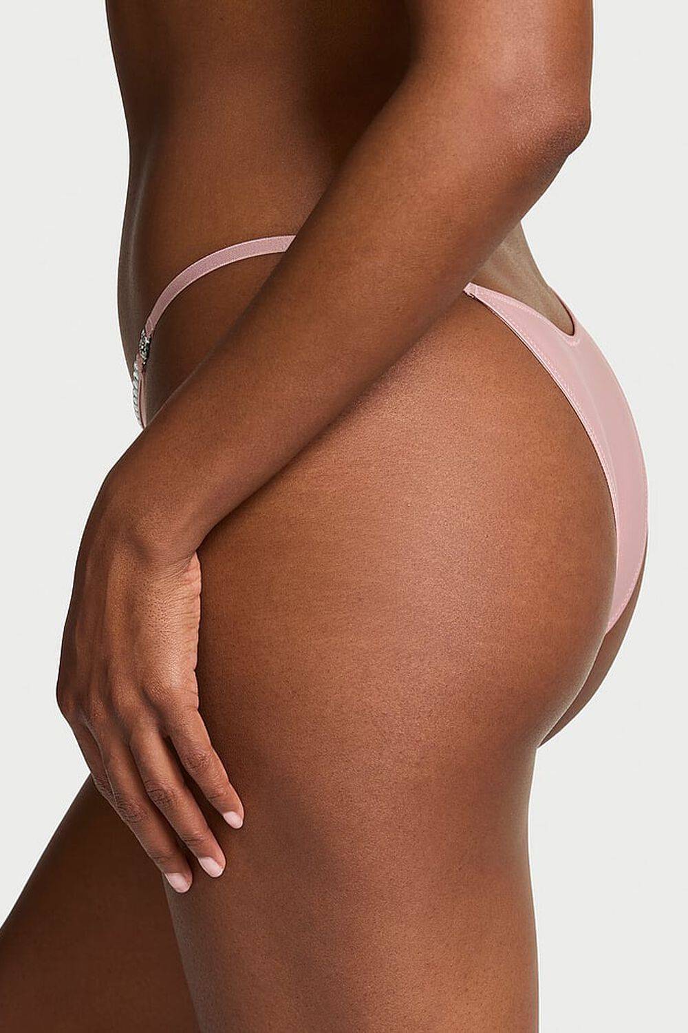 Трусики бразиліана зі стразами 42403316 rose Victoria`s Secret спина