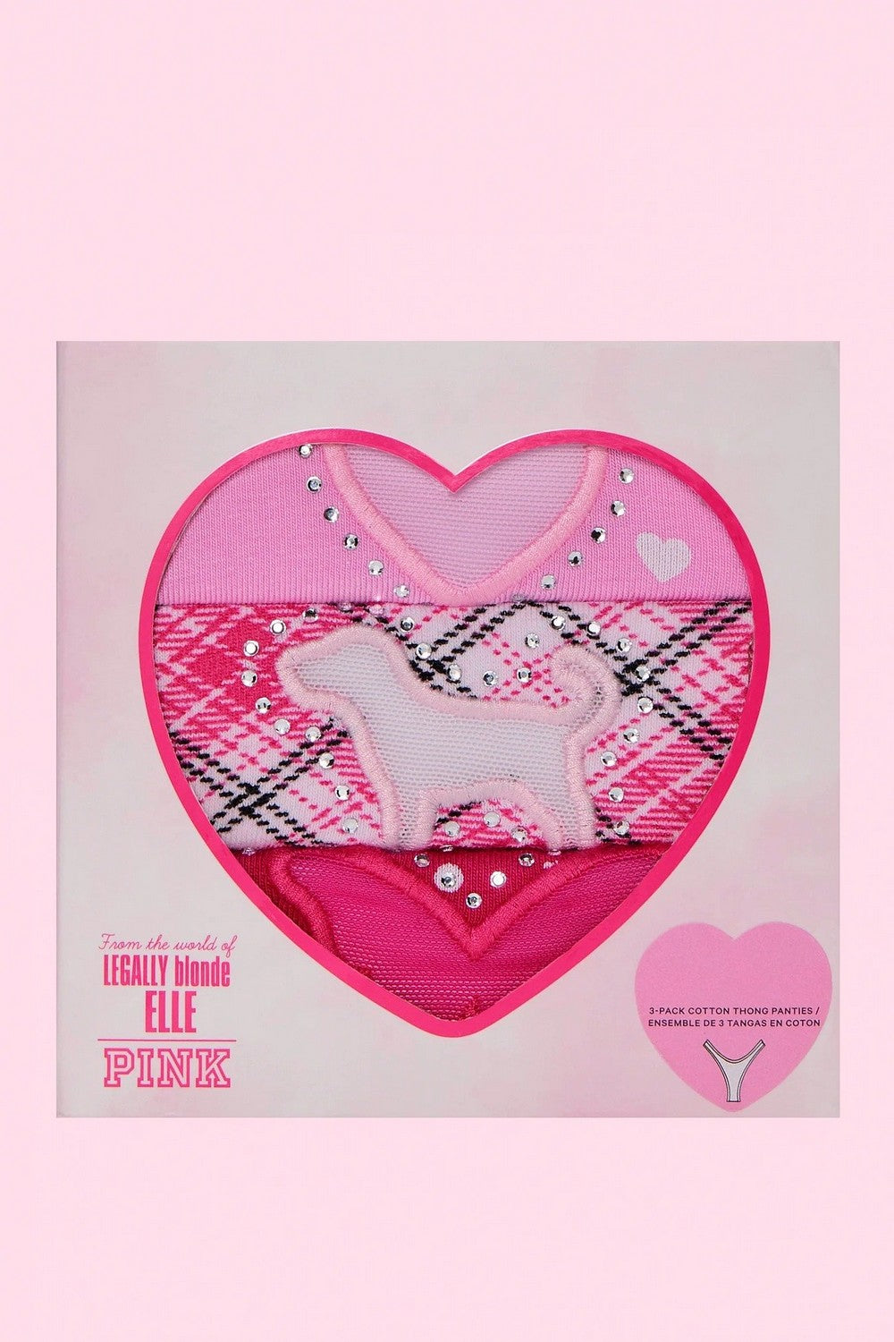 Трусики стринг із бавовни 426701675 (3 шт.) pink Victoria`s Secret