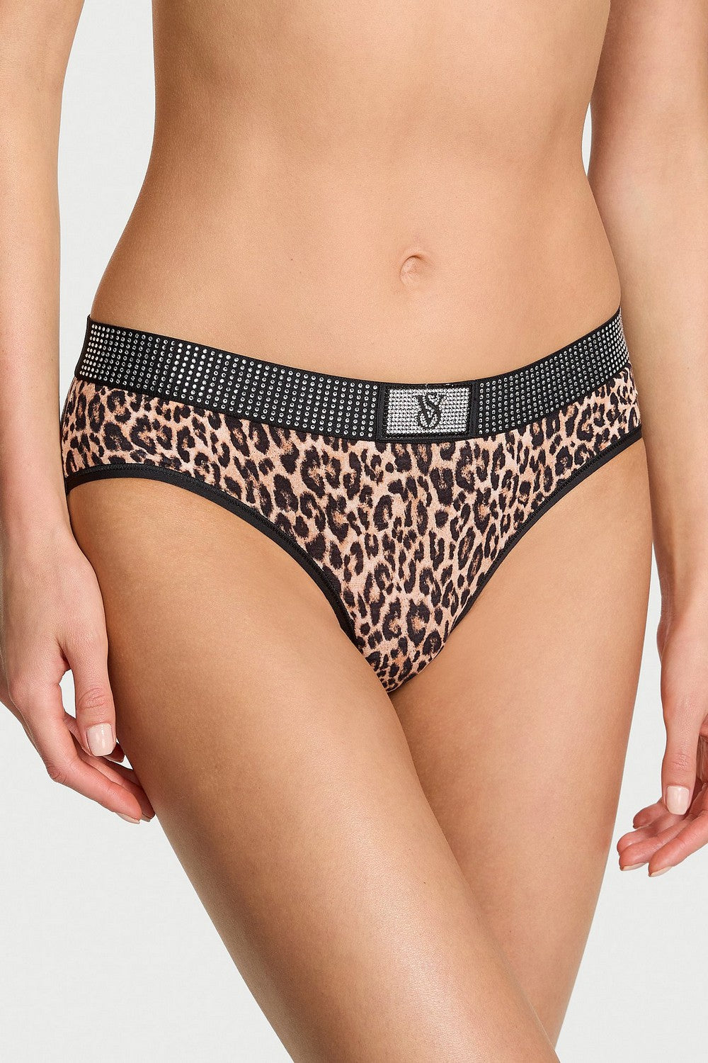 Трусики сліп зі стразами 446670510 leopard Victoria`s Secret