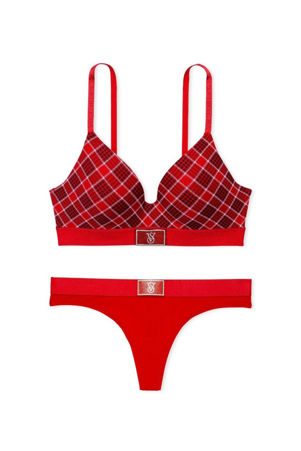 Комплект білизни зі стразами 447392316 red