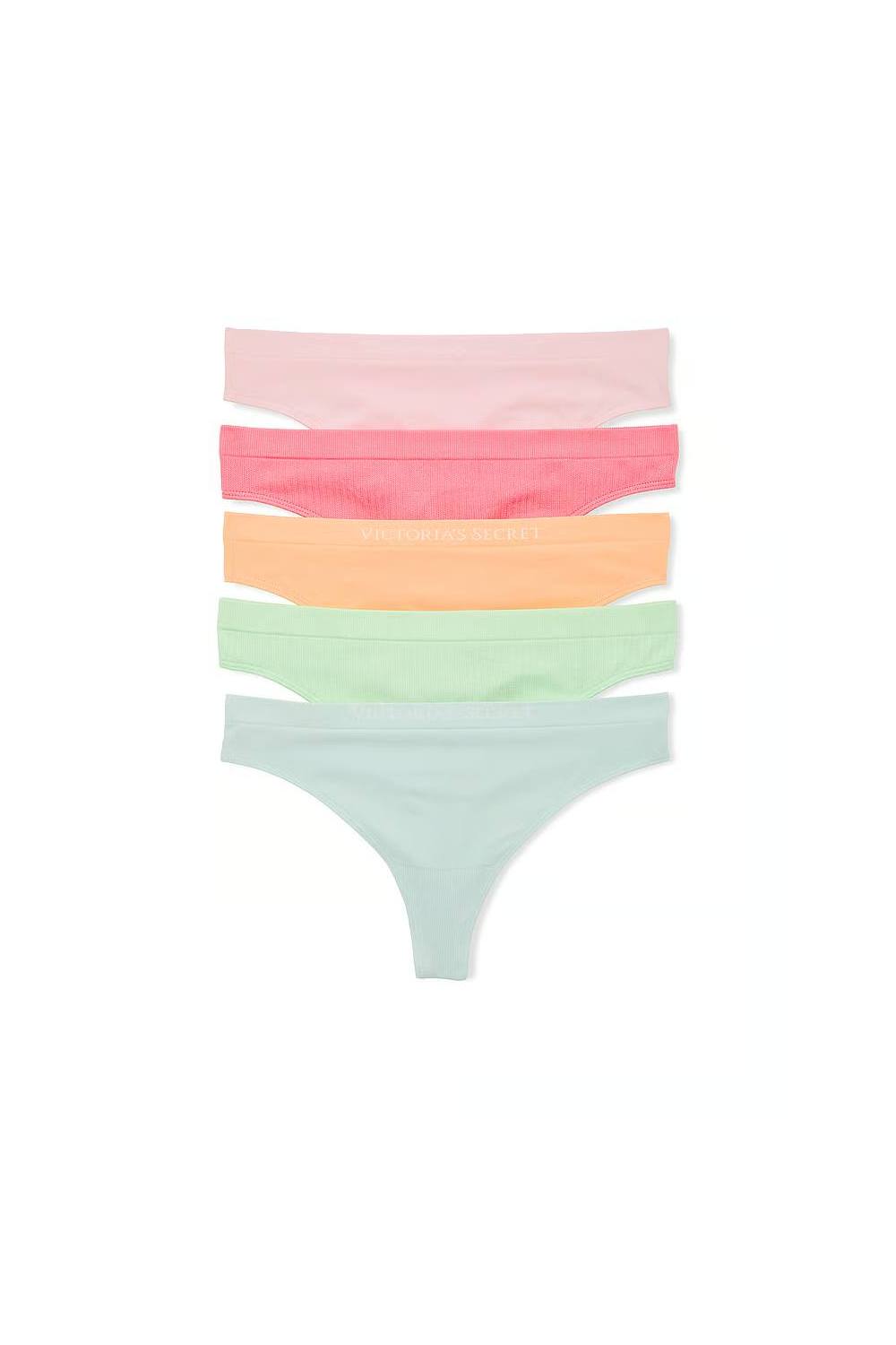 Однотонні трусики стрінг 453696124 (5 шт.) multi Victoria`s Secret