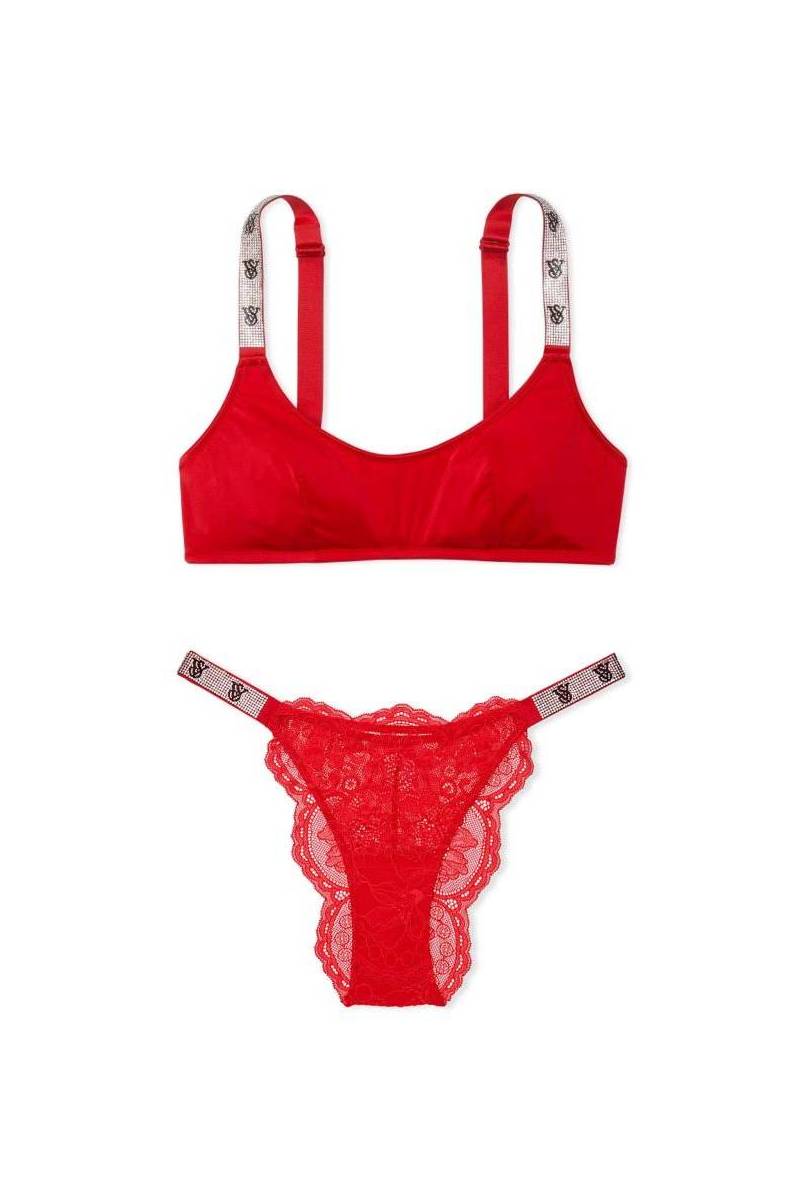 Комплект белья со стразами 462478641 red
