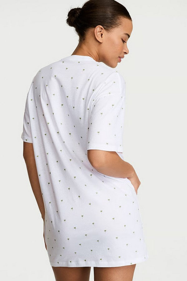 Нічна сорочка з бавовни 465751146 white Victoria`s Secret спина