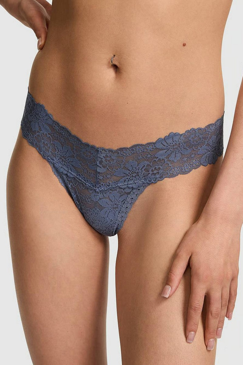 Мереживні трусики стрінги 484928023 blue Victoria`s Secret