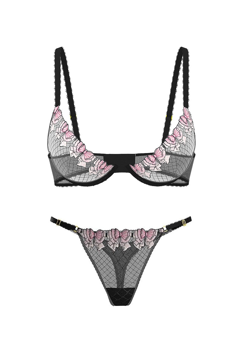 Комплект білизни із мікросітки 498002520 black Victoria`s Secret