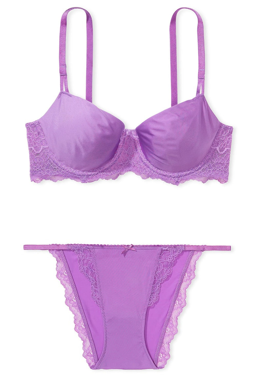 Комплект білизни з мереживом 542163442 lilac