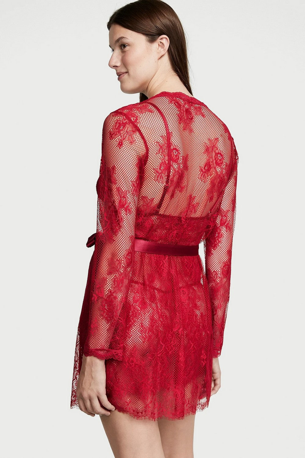 Ажурний пеньюар 545289278 red Victoria`s Secret спина
