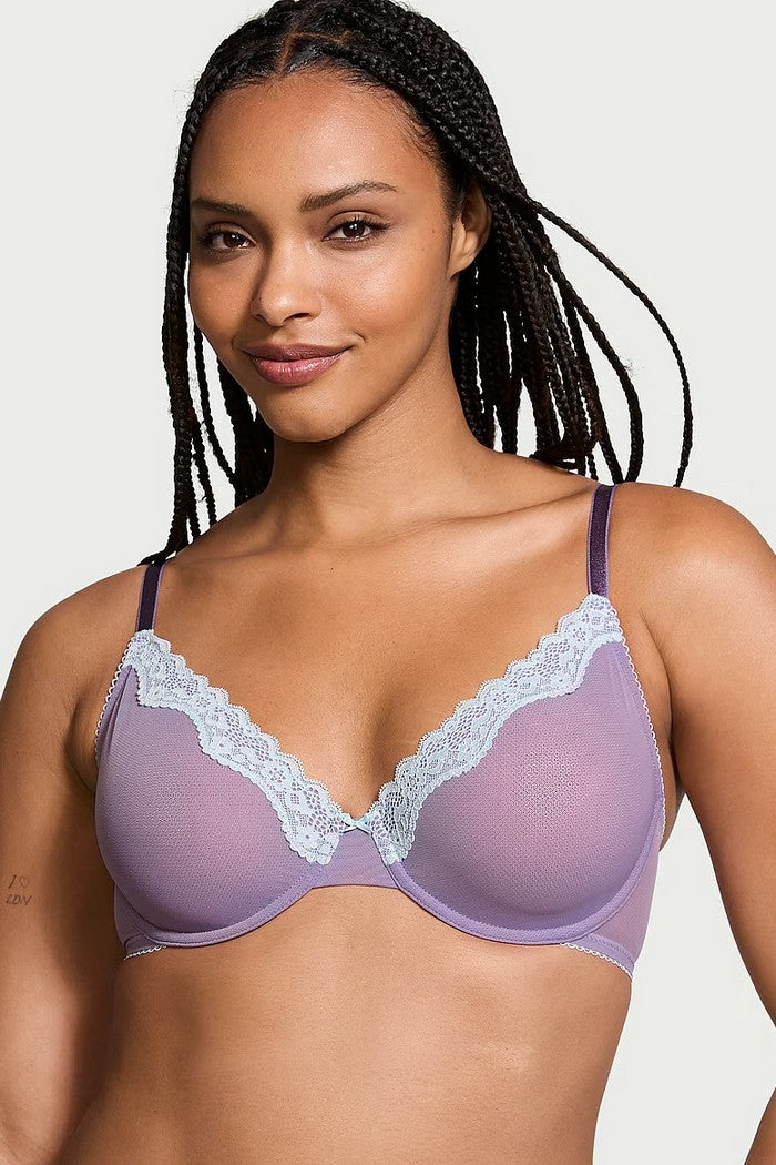 Мягкий бюстгальтер из микросетки 554146038 lilac