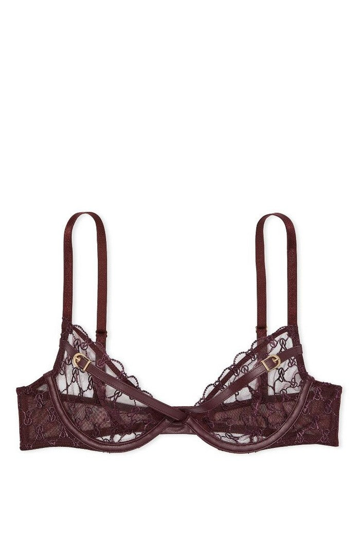 Бюстгальтер з ремінцями 555913493 burgundy