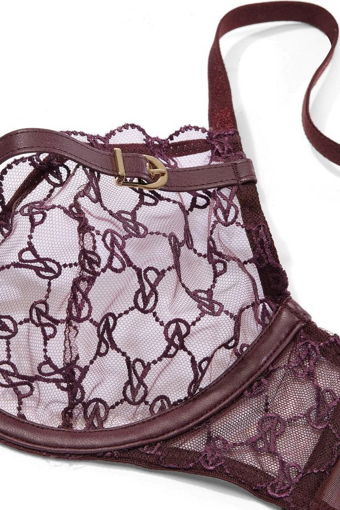 Бюстгальтер з ремінцями 555913493 burgundy