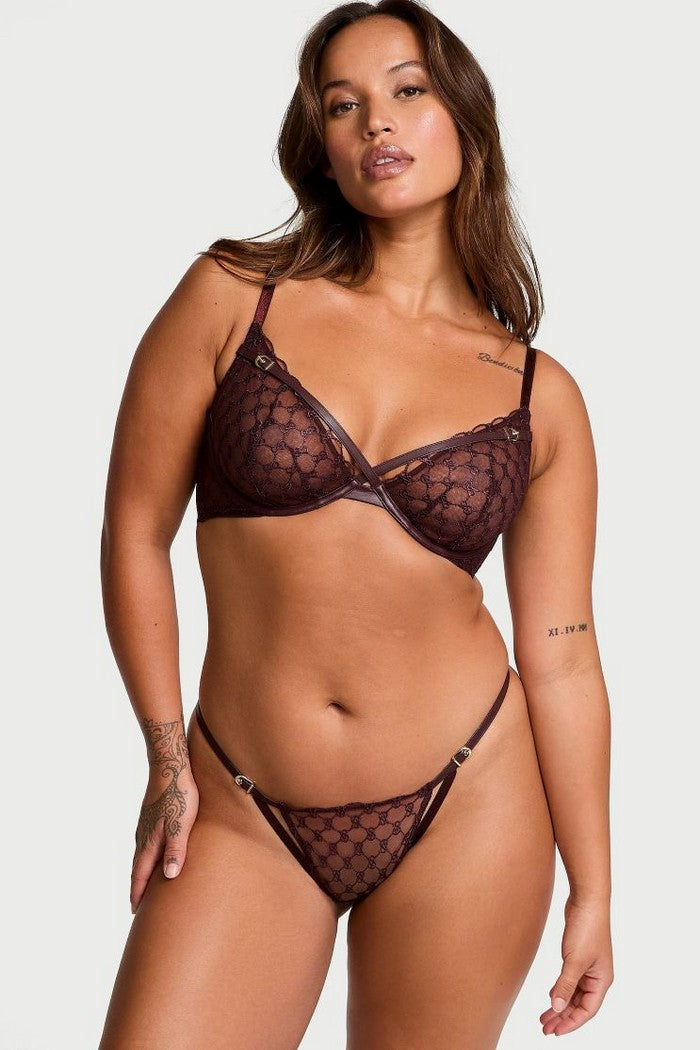 Бюстгальтер з ремінцями 555913493 burgundy