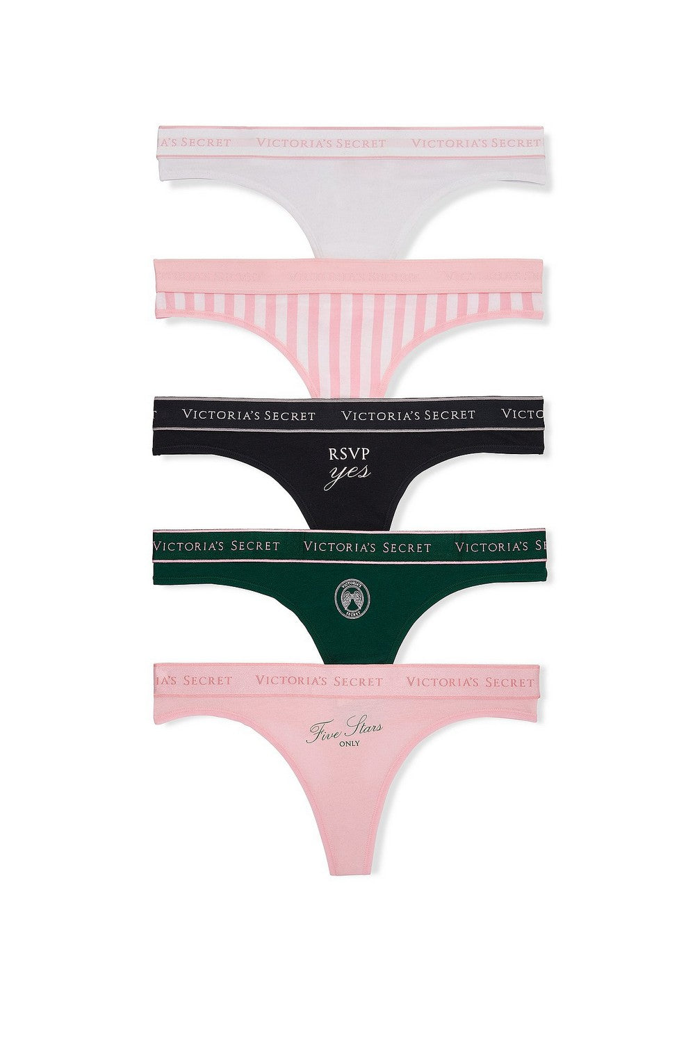 Бавовняні трусики стрінг 571578625 (5 шт.) multi Victoria`s Secret