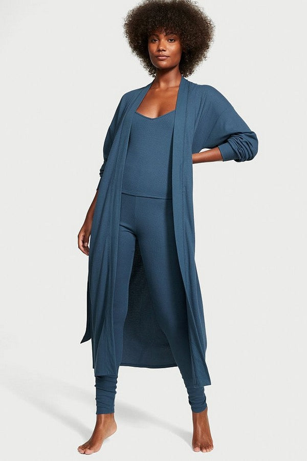 Довгий халат з поясом 586563333 blue