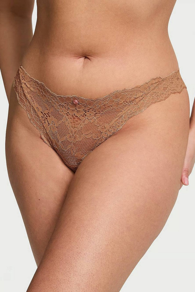 Мереживні трусики сліп 587051362 brown Victoria`s Secret