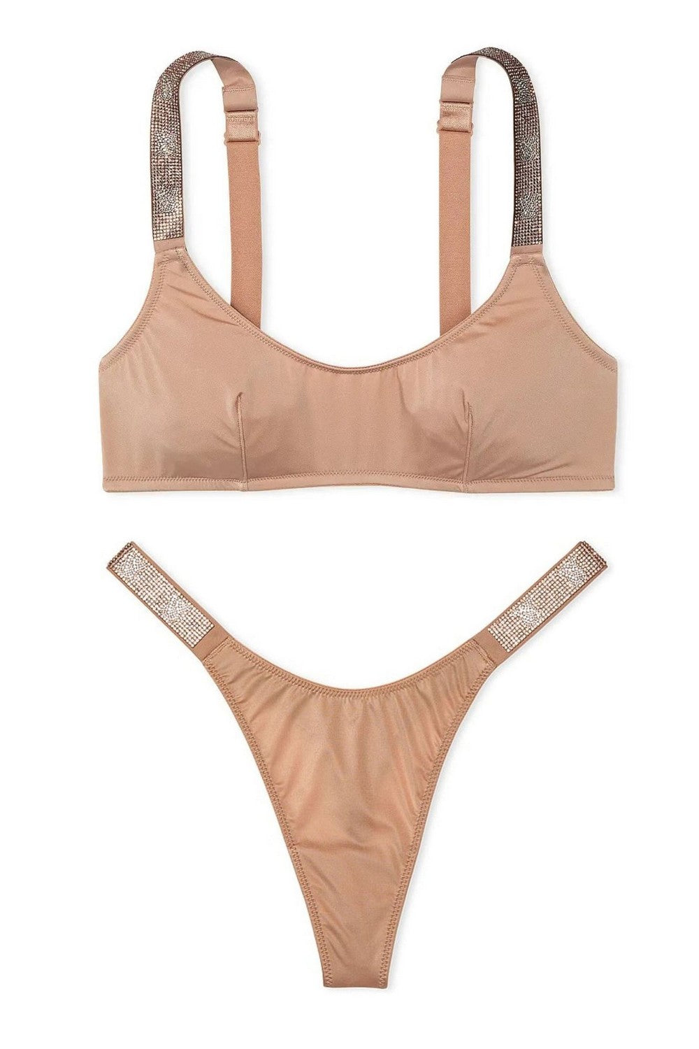 Комплект белья со стразами 598218565 beige