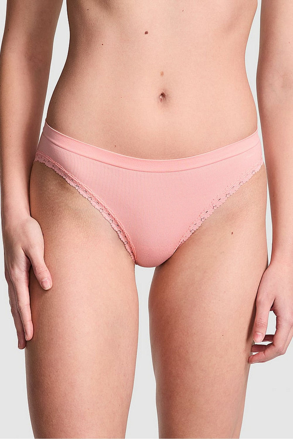 Трусики сліп у рубчик 600458290 rose Victoria`s Secret