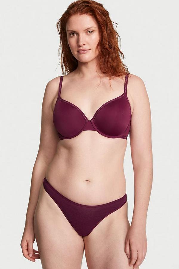 Бавовняні трусики стрінги 603736776 burgundy