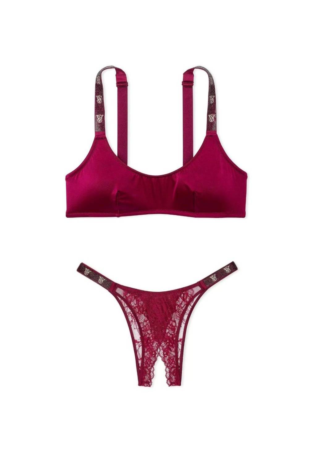 Комплект белья с вырезом 606041514 burgundy