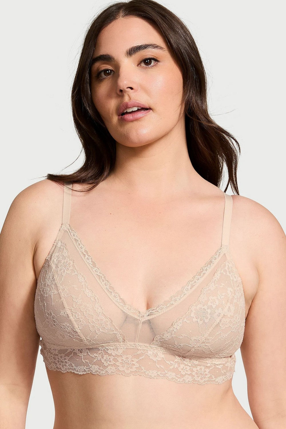 Комплект білизни з мереживом 614133016 beige