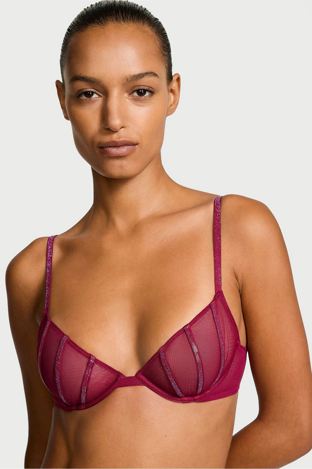 Комплект білизни із мікросітки 616938923 burgundy