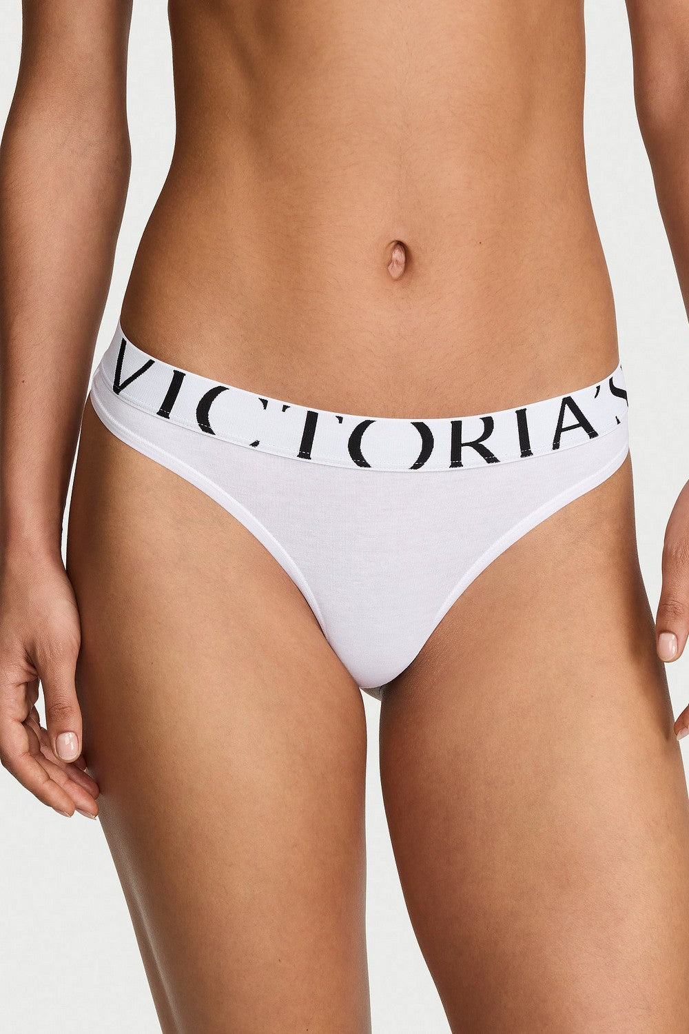 Трусики стринг з логотипом 621484158 white Victoria`s Secret