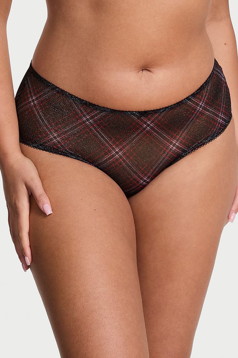 Блискучі трусики сліп 630519095 black Victoria`s Secret