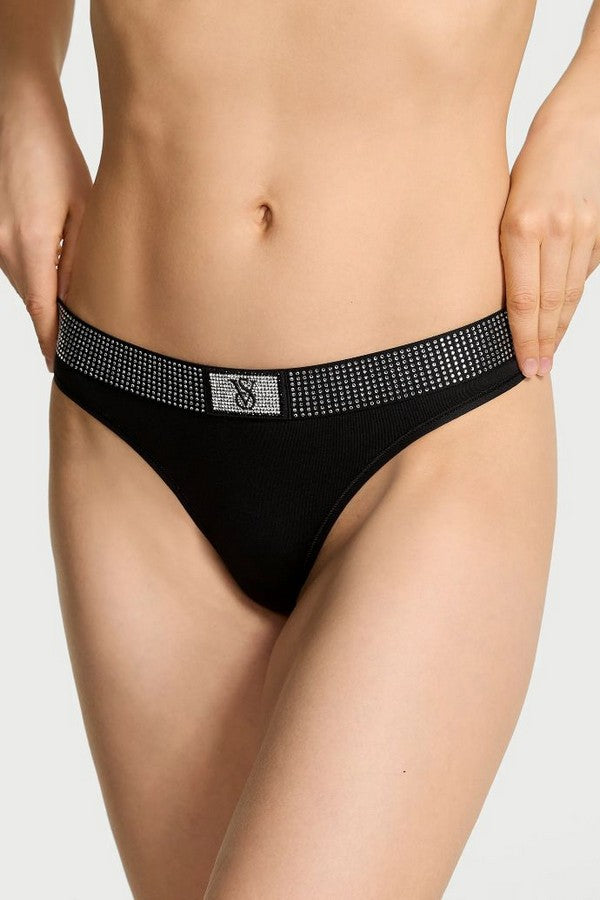 Трусики стринг со стразами 632443428 black