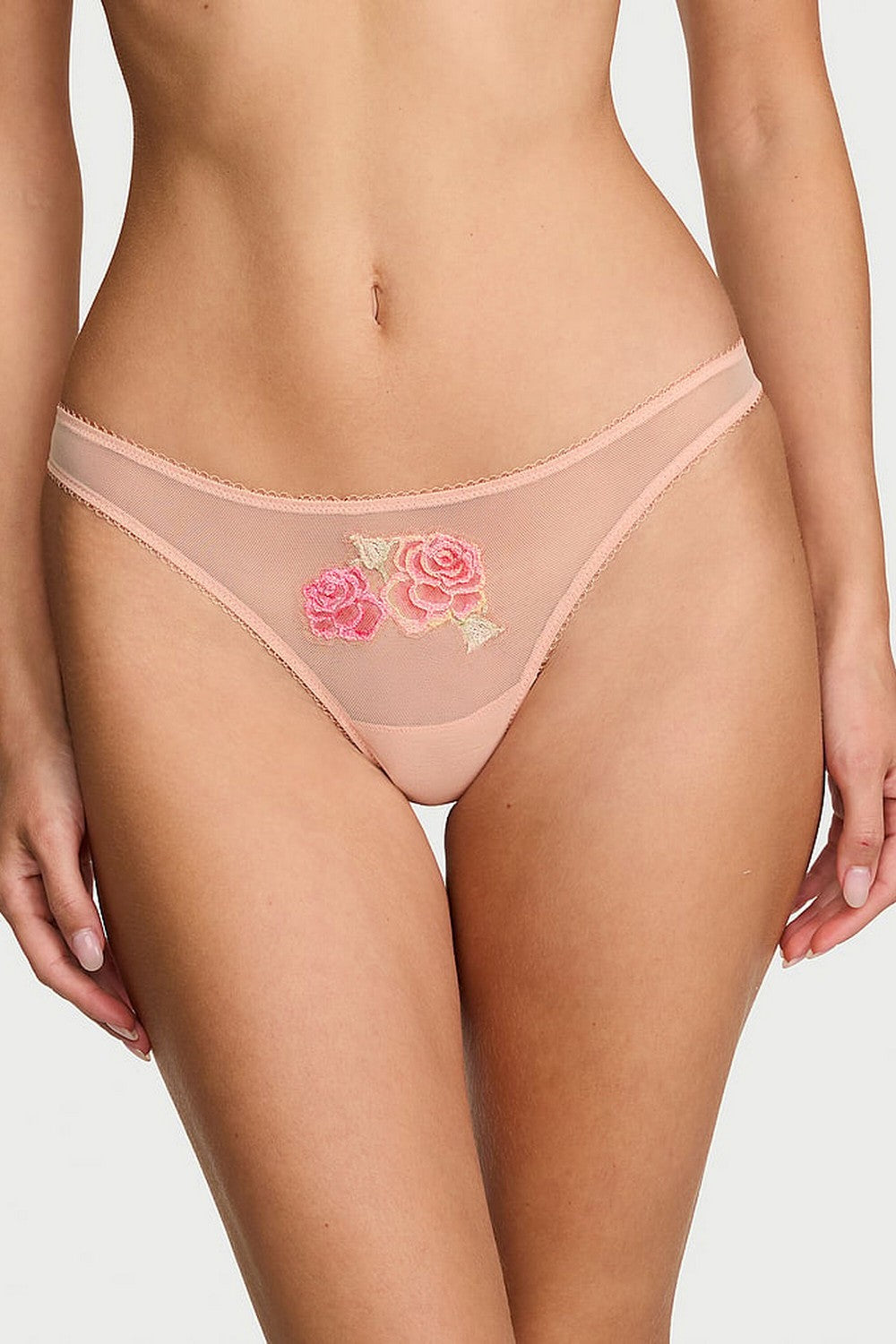 Трусики стринг із мікросітки 741663482 orange Victoria`s Secret
