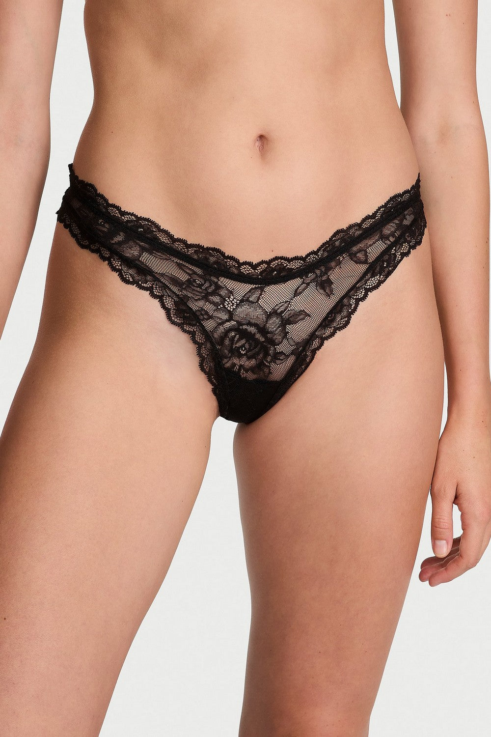Мереживні трусики стрінг 788178385 Black Victoria`s Secret
