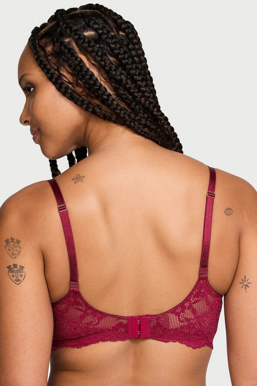 Комплект білизни з мережива 81210593 burgundy