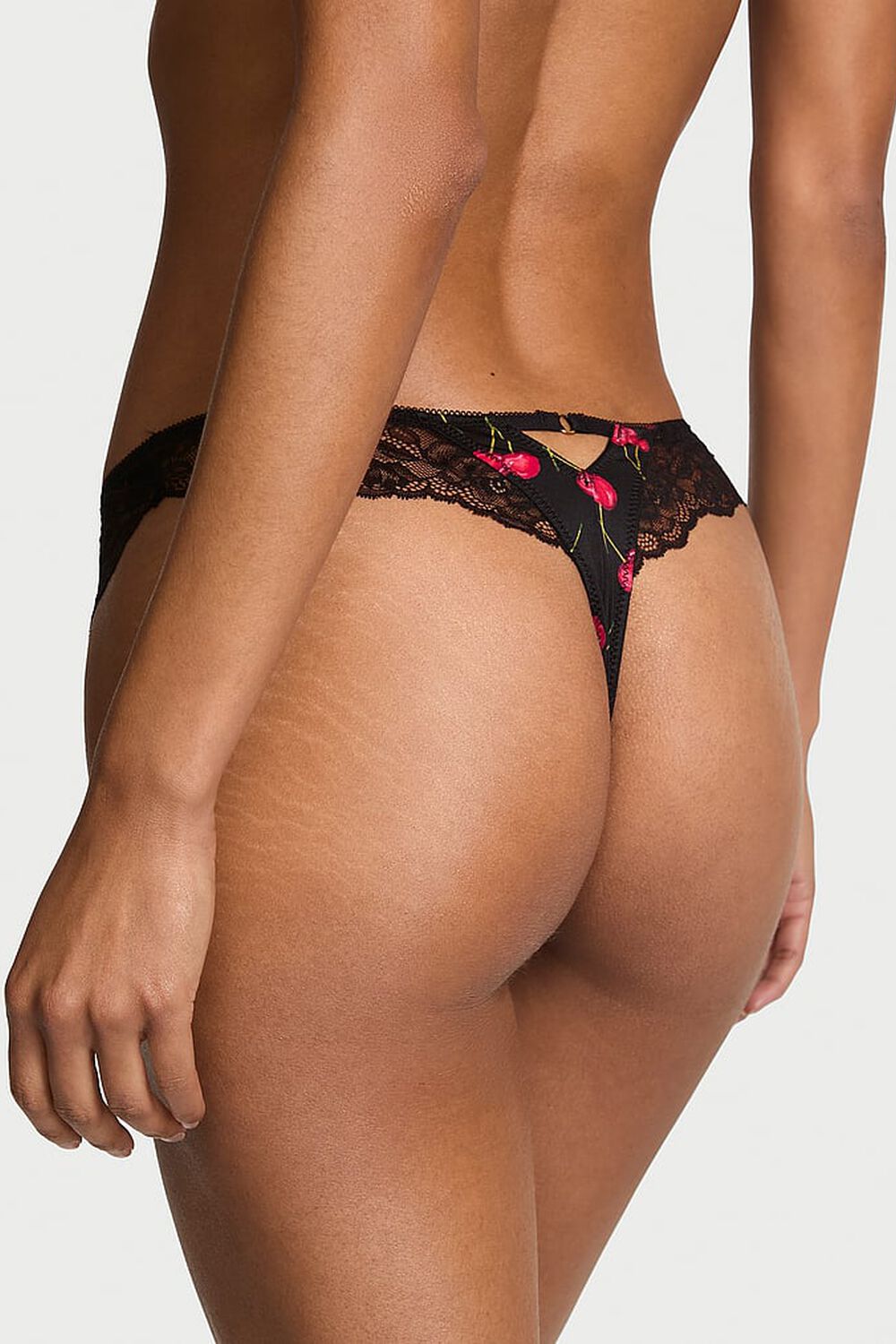 Трусики стрінги з мереживом 819241977 black Victoria`s Secret спина