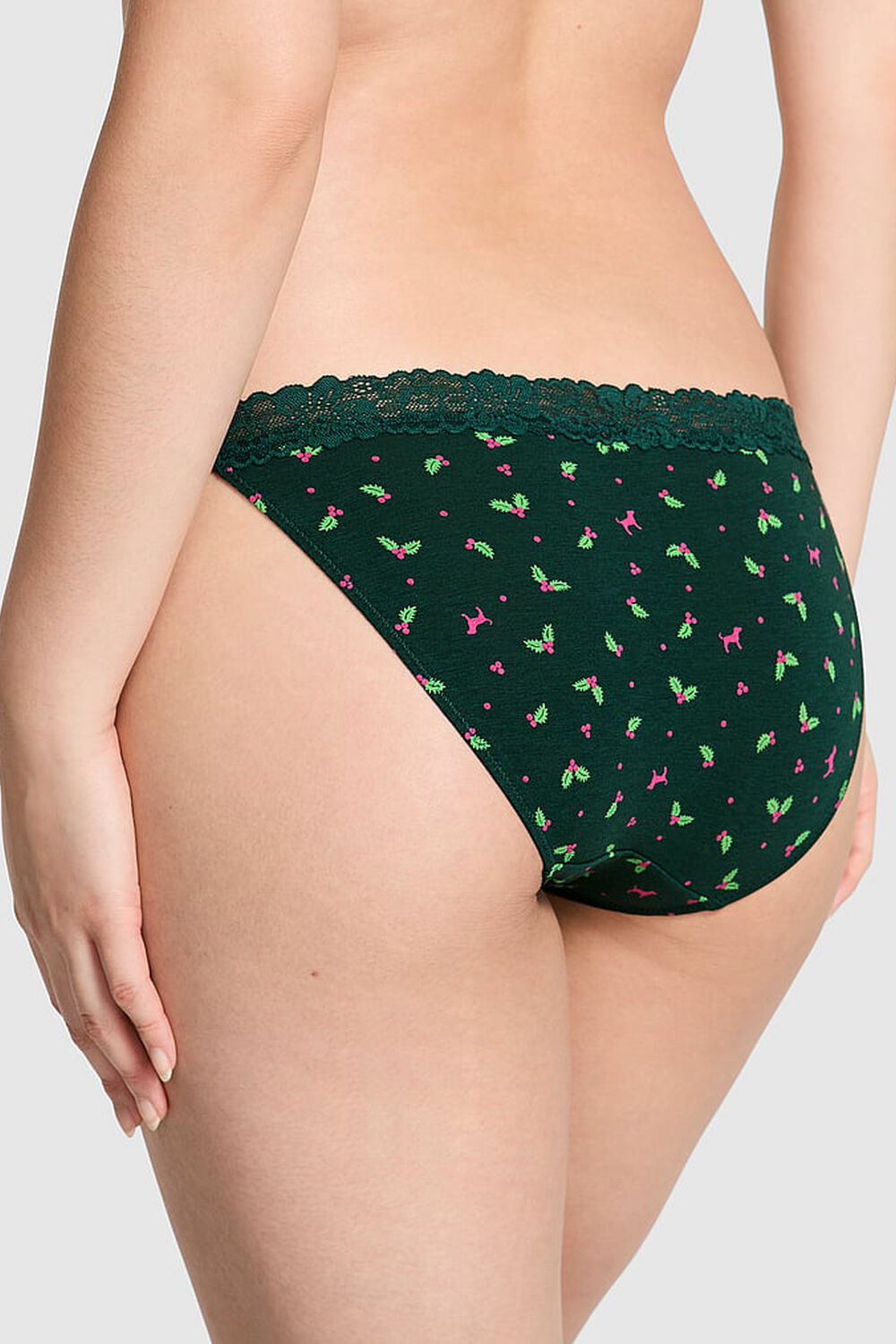 Трусики бікіні з принтом 852868168 green Victoria`s Secret спина
