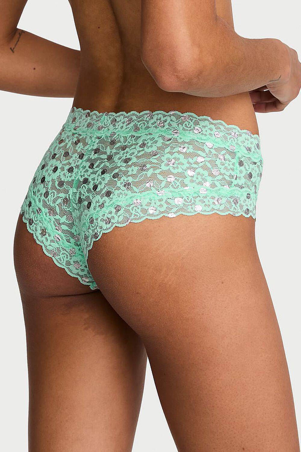 Мереживні трусики сліп 860603632 green Victoria`s Secret спина