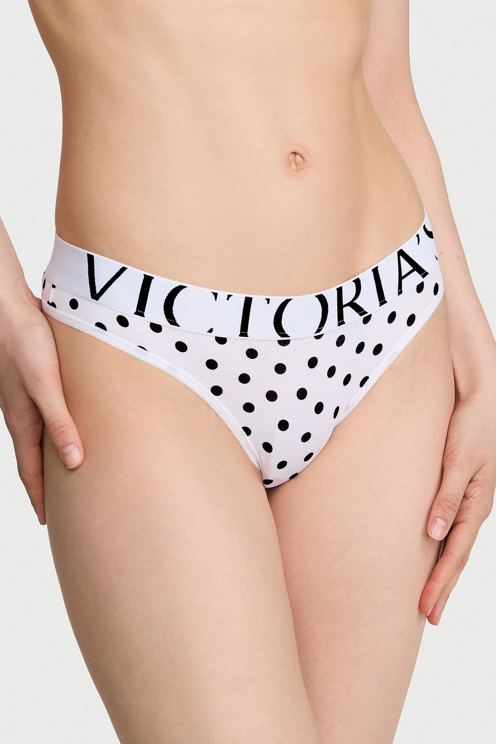Комплект білизни в горошок 873633095 white Victoria`s Secret