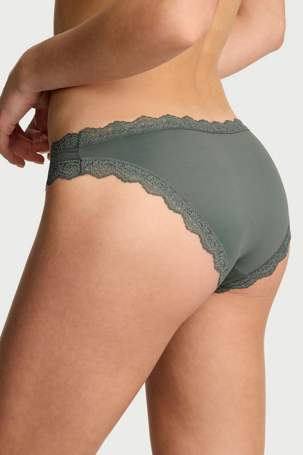 Трусики сліп з мереживом 886627287 green Victoria`s Secret