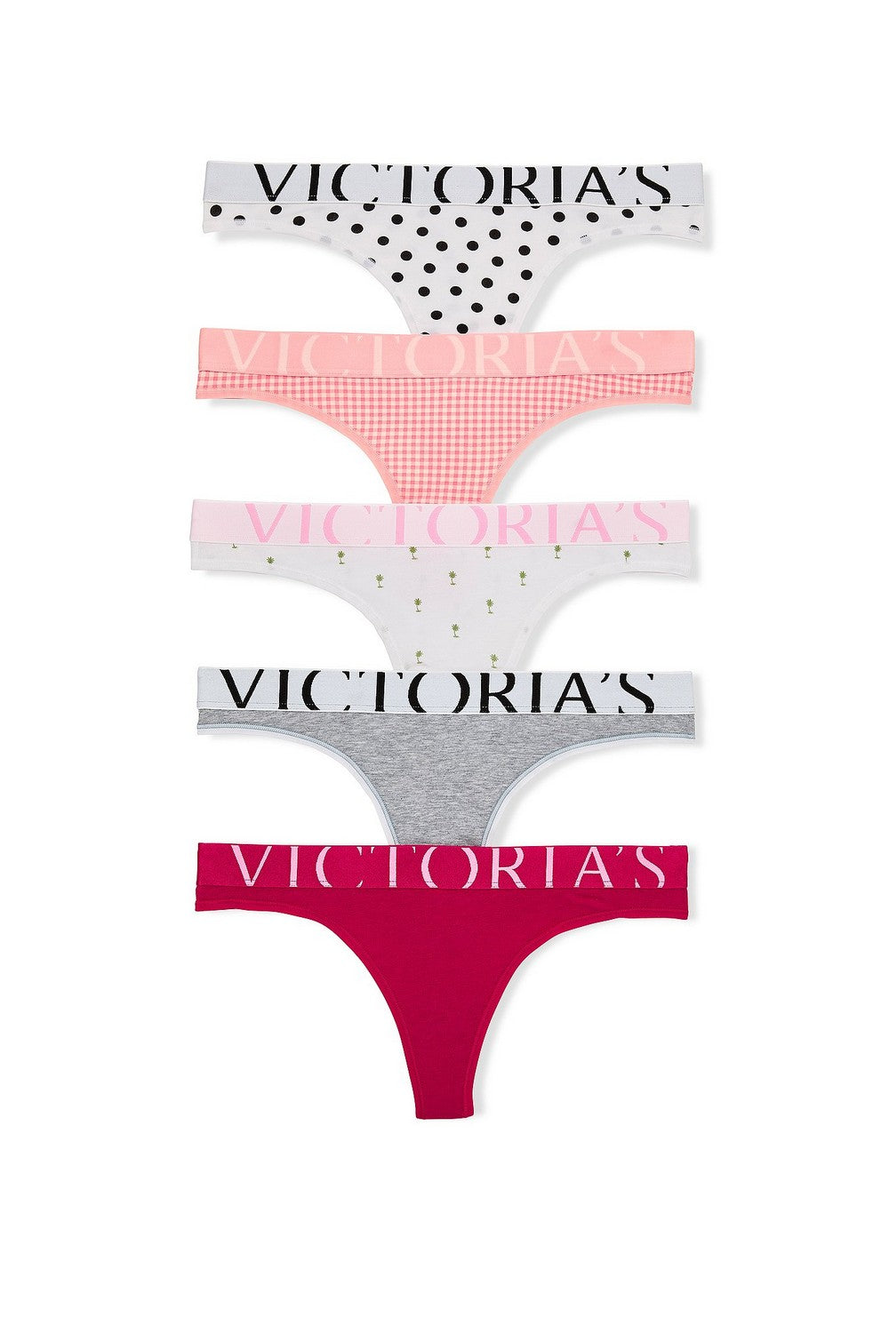 Бавовняні трусики стрінг 914788046 (5 шт.) multi Victoria`s Secret
