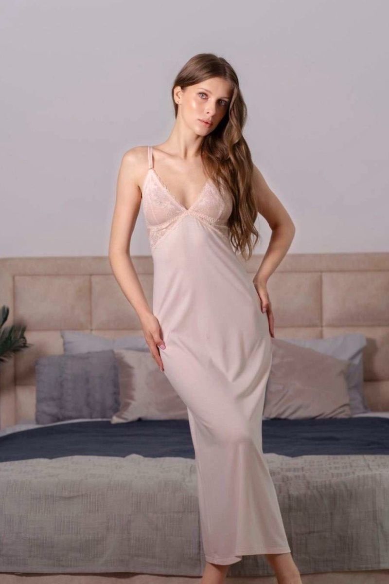Сорочка с открытой спинкой Pink Pearl PP-5019 peach blush