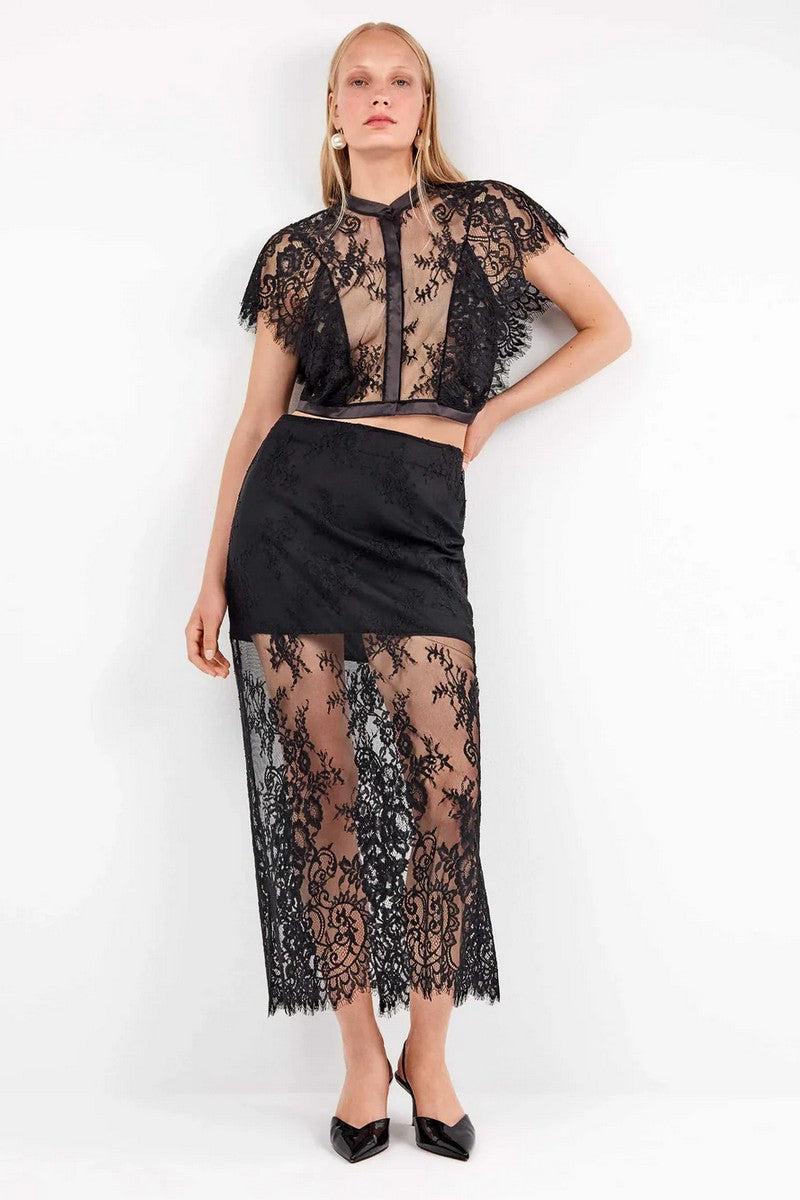 Кружевная юбка 2/80002 black