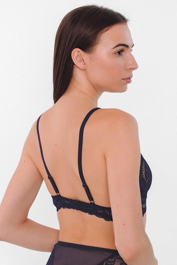 Мягкий кружевной бюстгальтер без косточек 04.1033 night shadow