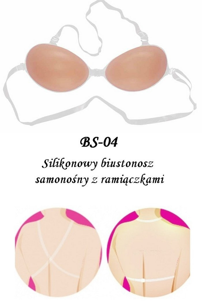 Силиконовый бюстгальтер-невидимка с бретелями BS-04