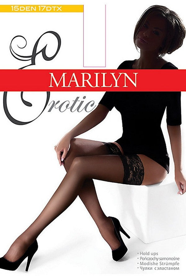 Классические чулки с кружевной коронкой Erotic (15 den)