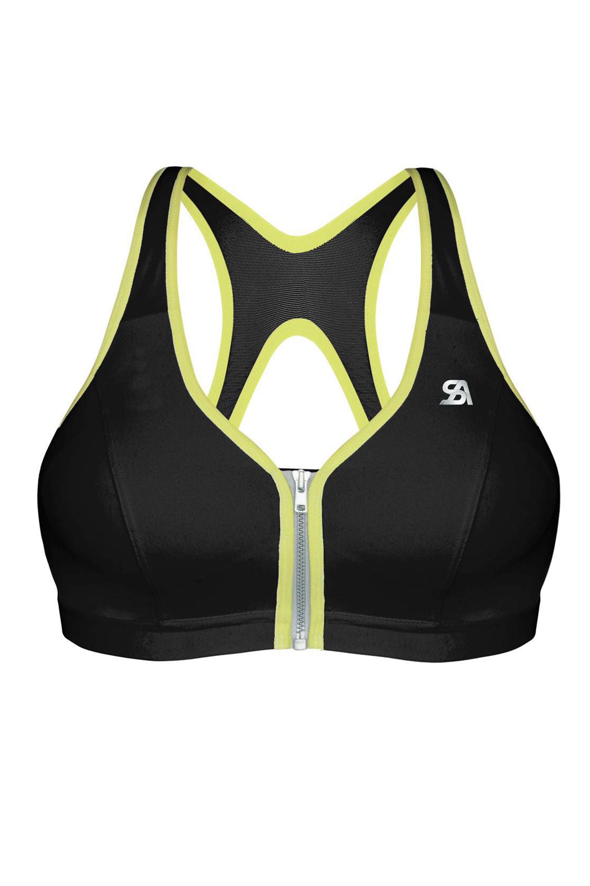 Спортивный бюстгальтер B00BW (ур.2) Zipped bra black/white/green